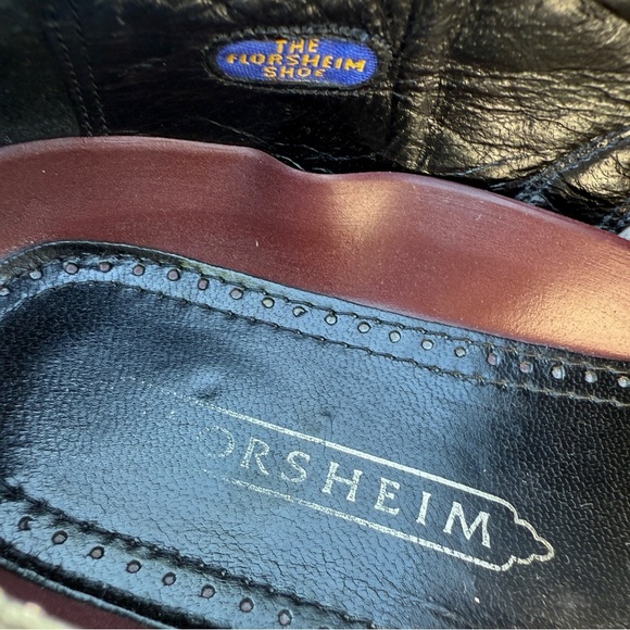 VINTAGE! Florsheim Men's Lexington Wingtip Brogue Dress Shoes Size 10.5 Burgundy - Picture 6 of 10